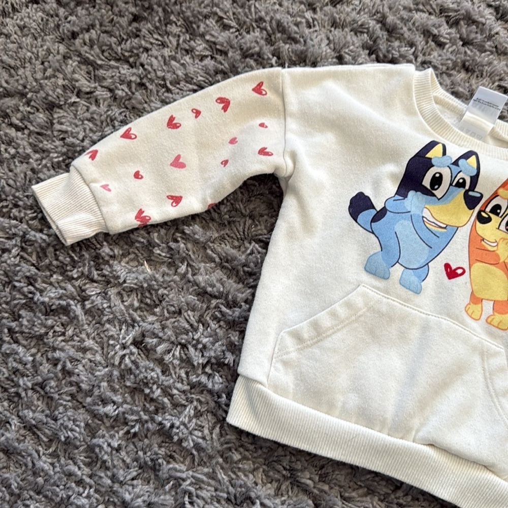 Bluey Two-Tone Valentines Day Heart Sweatsuit Outfit - Picture 3 of 10